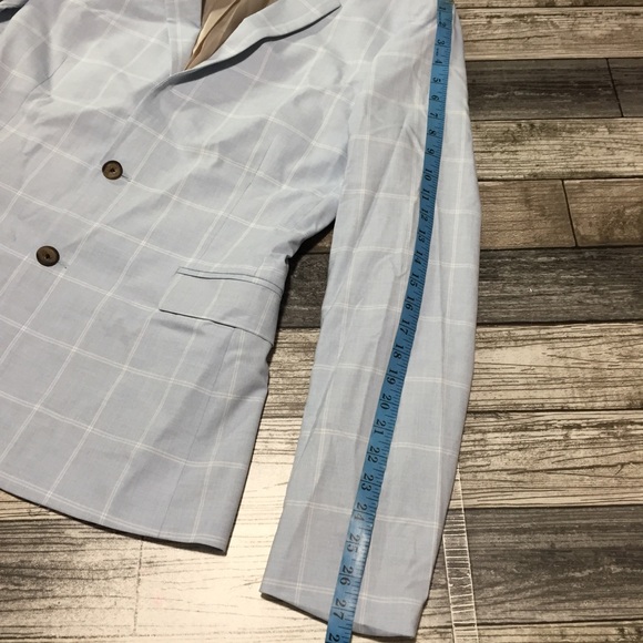 Asos Design Blazer Jacket Men’s 42 Long Light Blue 2 Button Polyester Blend - Picture 3 of 9